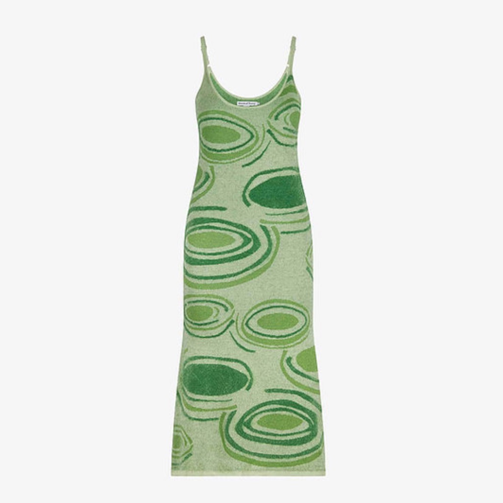 House Of Sunny Hockney Green Pattern Dress